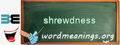 WordMeaning blackboard for shrewdness